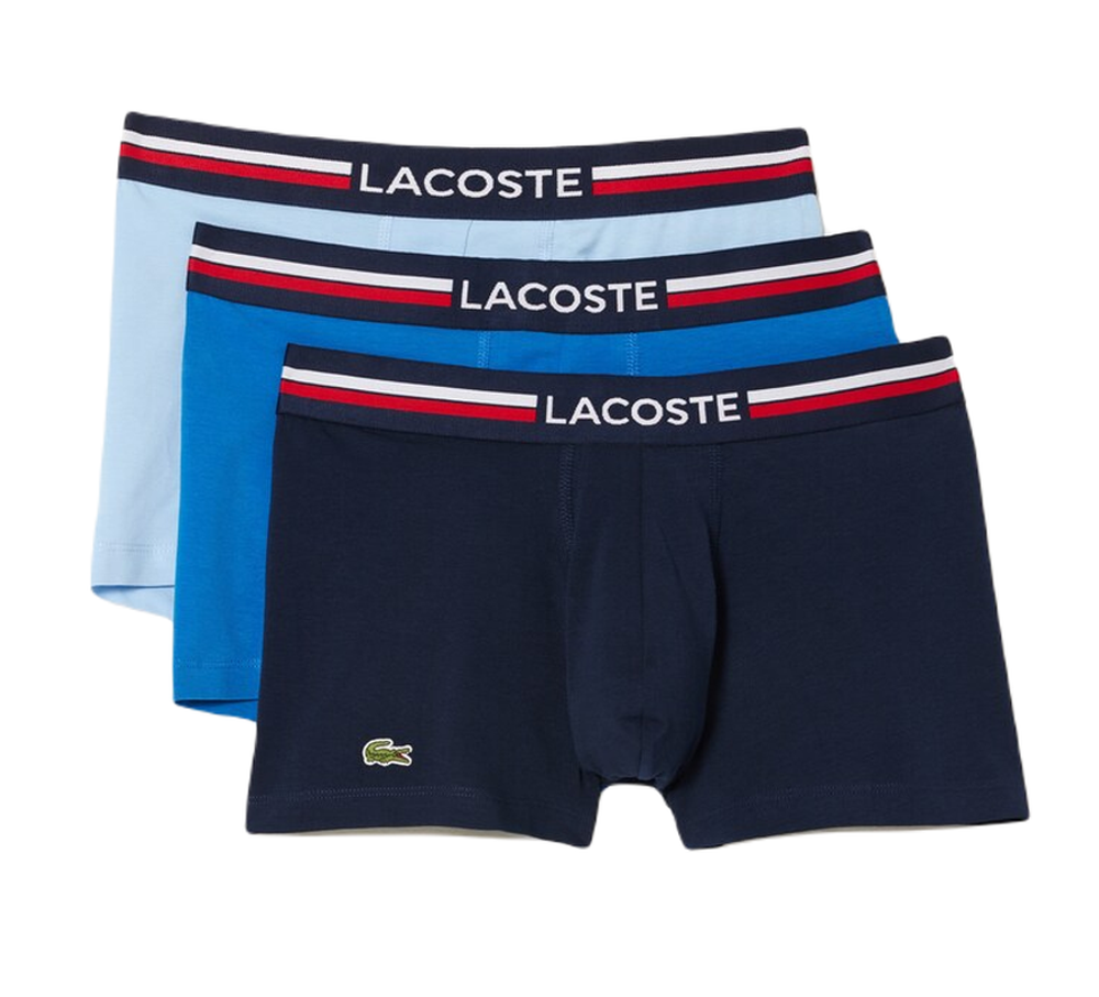 Мужские спортивные боксеры Lacoste Iconic Boxer Briefs With Multicolor Waistband 3P - многоцветный