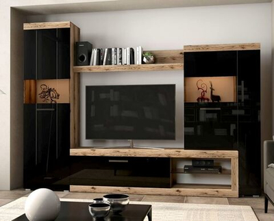 Гостиная БС Дуб / Черный глянец