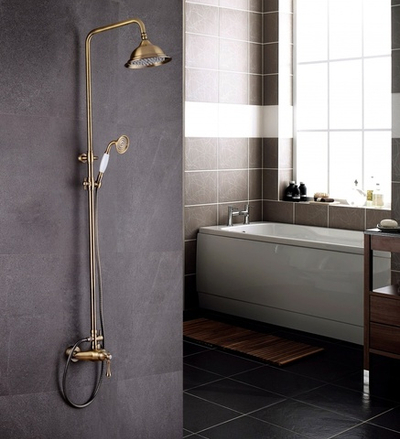 77060-D Душевой релинг для душа (БРОНЗА)  "GANZER"  (4/1шт)