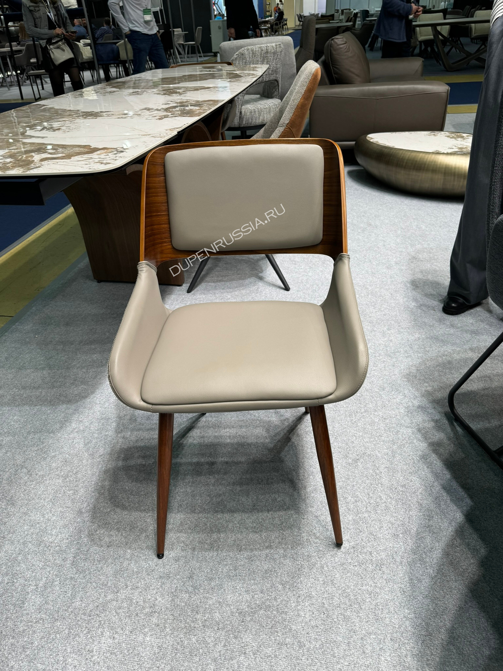 Стул JY1869 серый PU#047/орех/металл