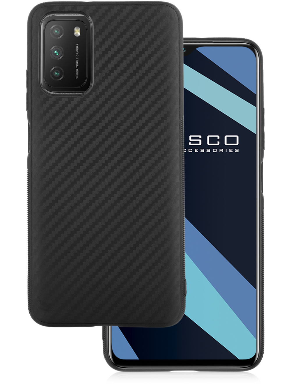 Чехол ROSCO для Poco M3 оптом (арт. XM-PM3-CARBONE-BLACK)