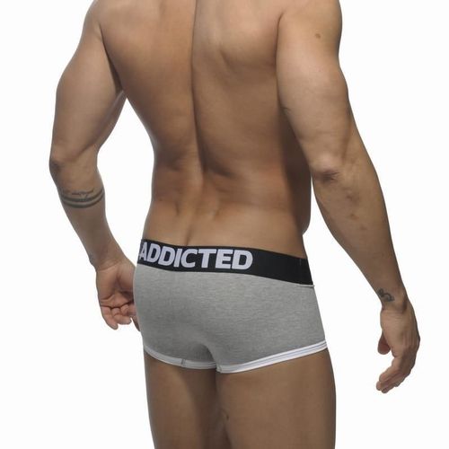 Мужские трусы боксеры серые с черной резинкой ADDICTED Basic Boxer Grey