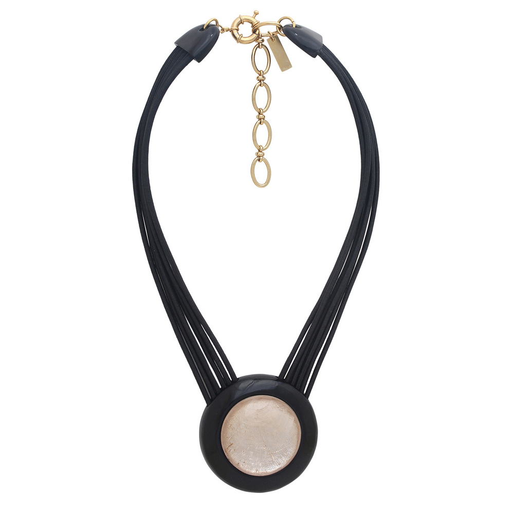 Колье Nature Bijoux, Saint Honore, с рогом и ракушкой Capiz в смоле, NB26.1-15-43710 (черный)