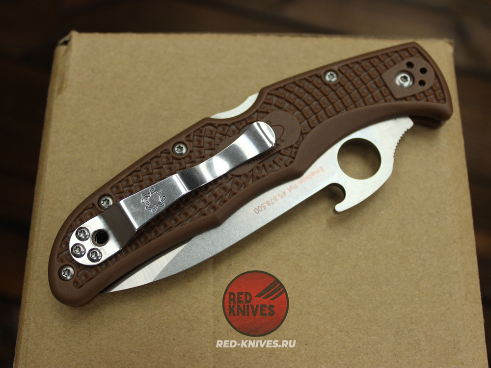 Нож Spyderco Endura 4 Emerson Wave - рук. коричневая (версия 2024г.) RK-501