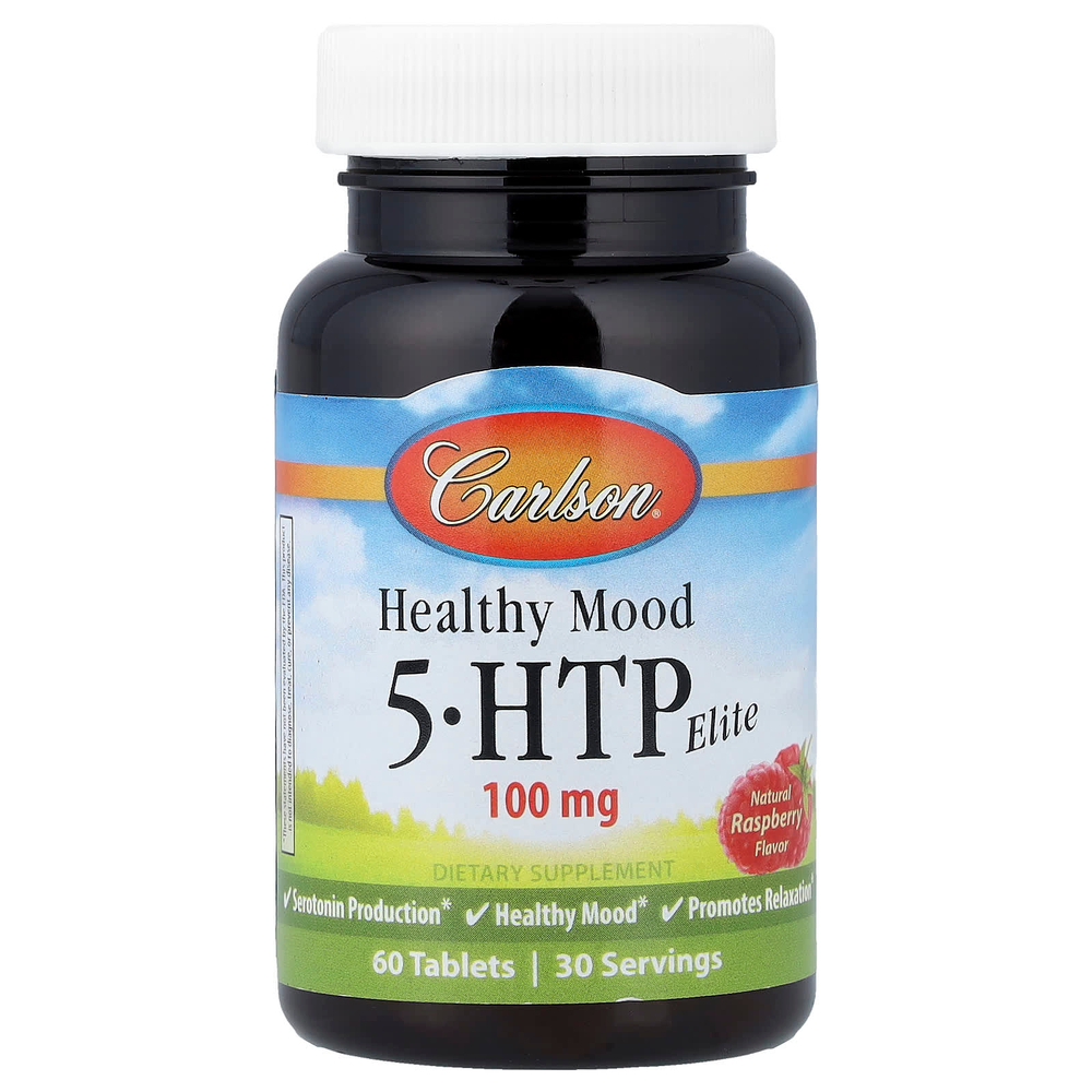 Carlson, Healthy Mood, 5-HTP Elite, натуральная малина, 60 таблеток