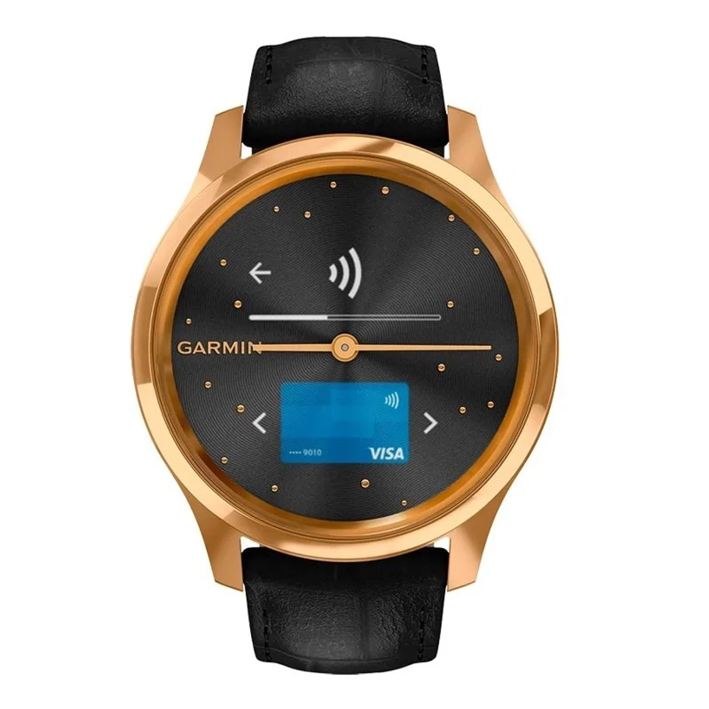 Часы для фитнеса Garmin vivomove Luxe, золотистые черные, 010-02241-22