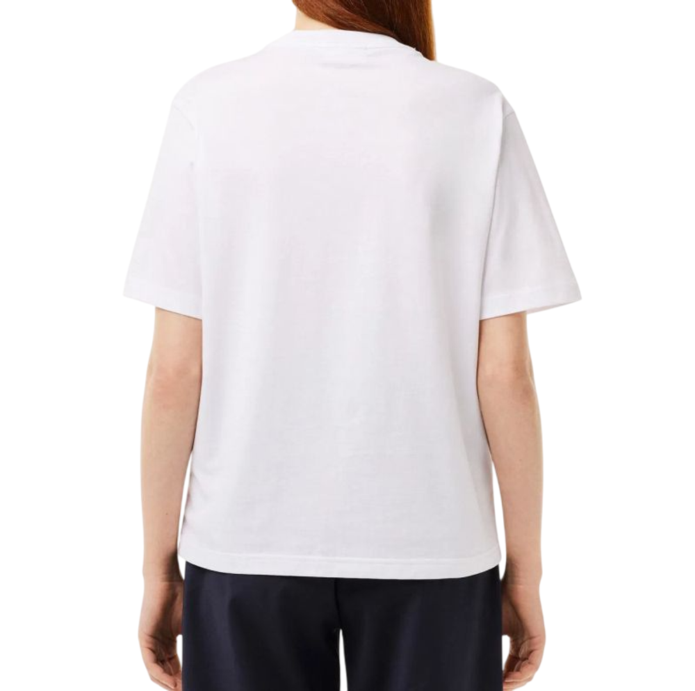 Женская футболка Lacoste, легкий хлопковый трикотаж Pima свободного кроя