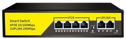POE-402-1 коммутатор PoE 4+2 порта, металлический корпус