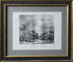 Битва за Полоцк 18 августа 1812 года. Гравюра по картине Combat de Polotsk.18 Aout 1812. 1838г.