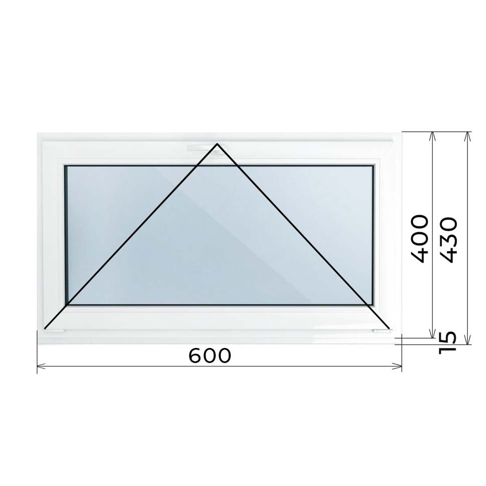 Пластиковое окно 400 х 600 фрамуга (форточка) ТермА Эко