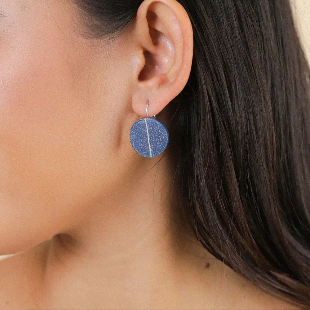 Серьги Nature Bijoux, Ficus Carica, с акрилом и смолой, NB25.2-12-90269 (синий)