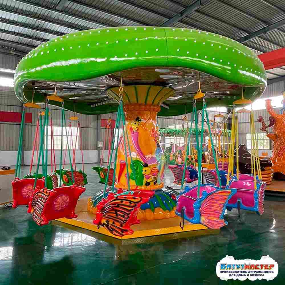 Подвесная карусель «Цветочная Поляна», 12 мест, 6×6×4 м