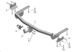 Фаркоп для Lexus RX 2003-2009 Тип шара: A. Нагрузки: 1500/75 кг, LX 02