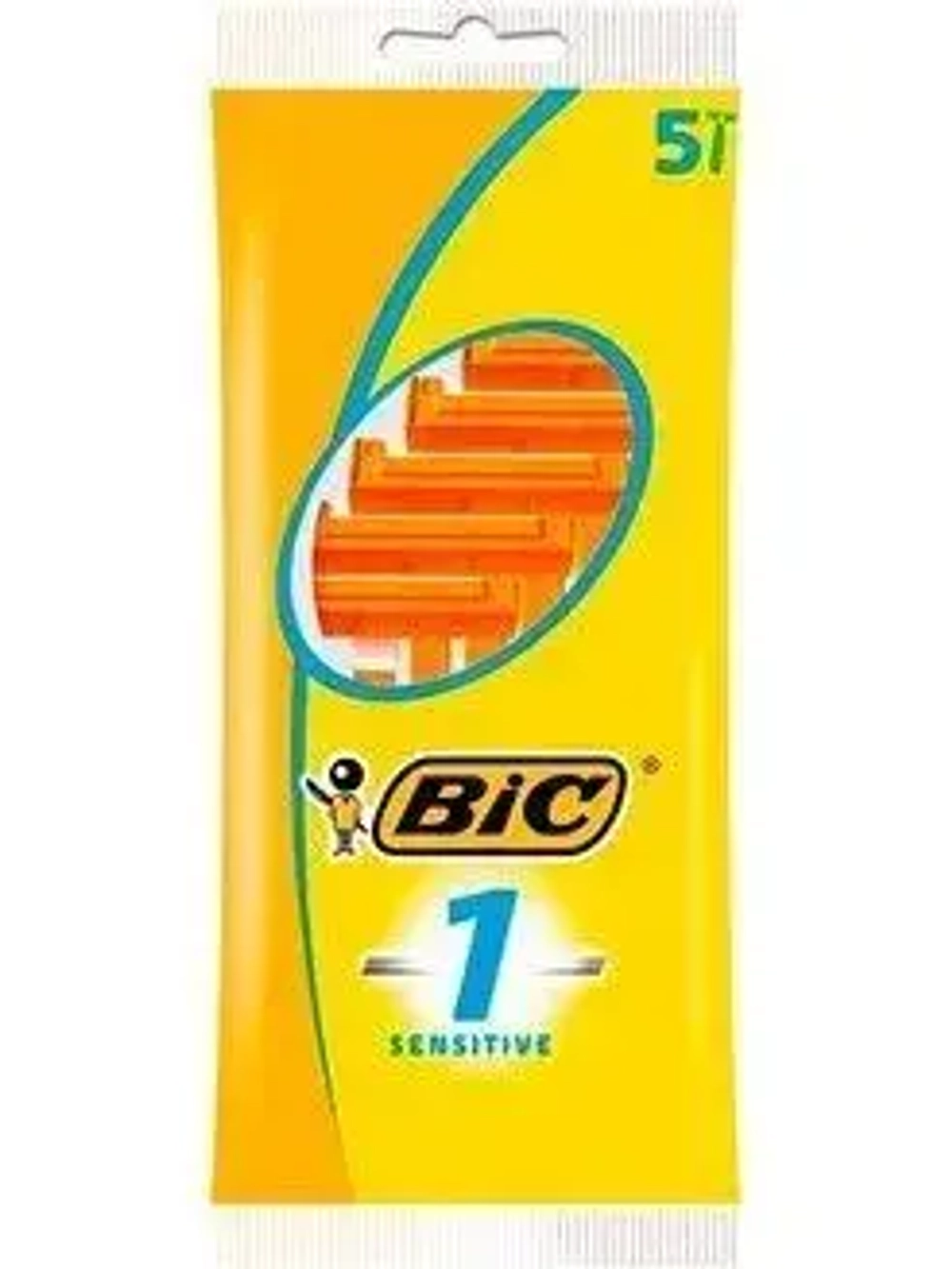 Станок для бритья одноразовый "BiC SENSITIVE" 5шт (оранж.)