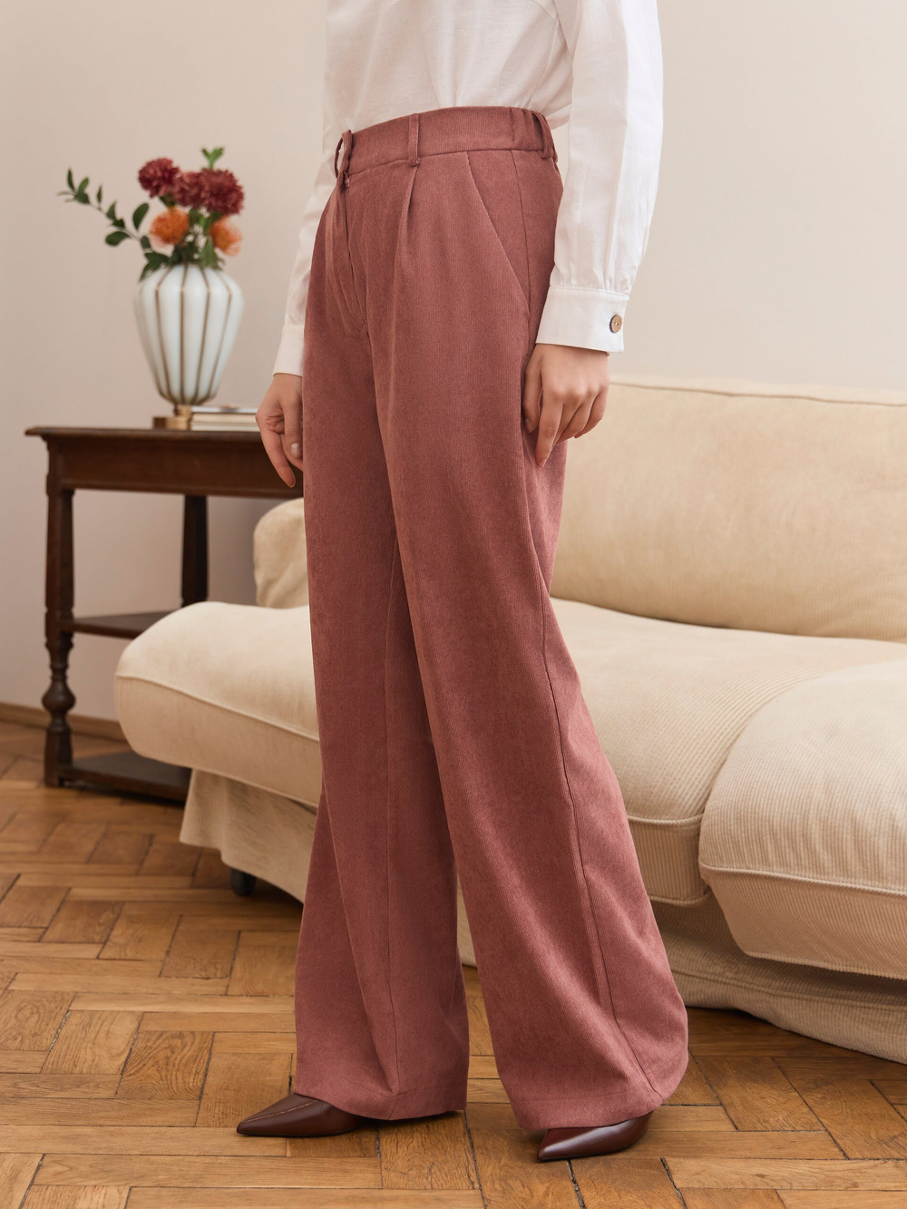 Брюки палаццо вельветовые