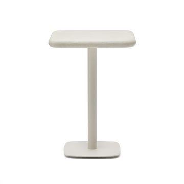 Уличный стол Dina высокий белый из цемента и стали со столешницей 70х70 см