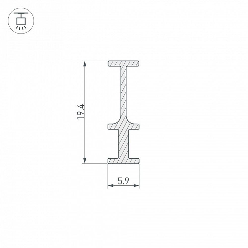Профиль-держатель накладной Arlight Foled-Rail 25232