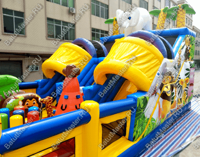 Коммерческий надувной батут "Слоник со скалодромом 2"