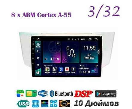 Topway TS18 3+32GB 8 ядер для Toyota Harrier, Lexus RX 2003-2009 (тип2)