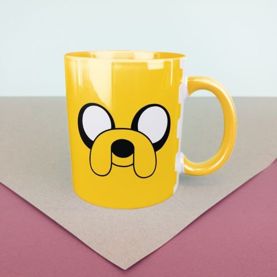 Кружка керамическая объем 330мл, Время Приключений Джейк,(желтая белая внутри)