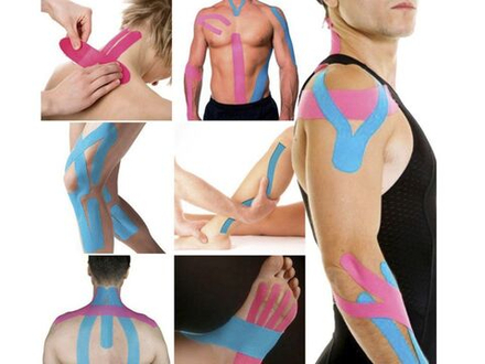 Тейп кинезио. Ширина 5 см, длина 500 см. Цвет - розовый.