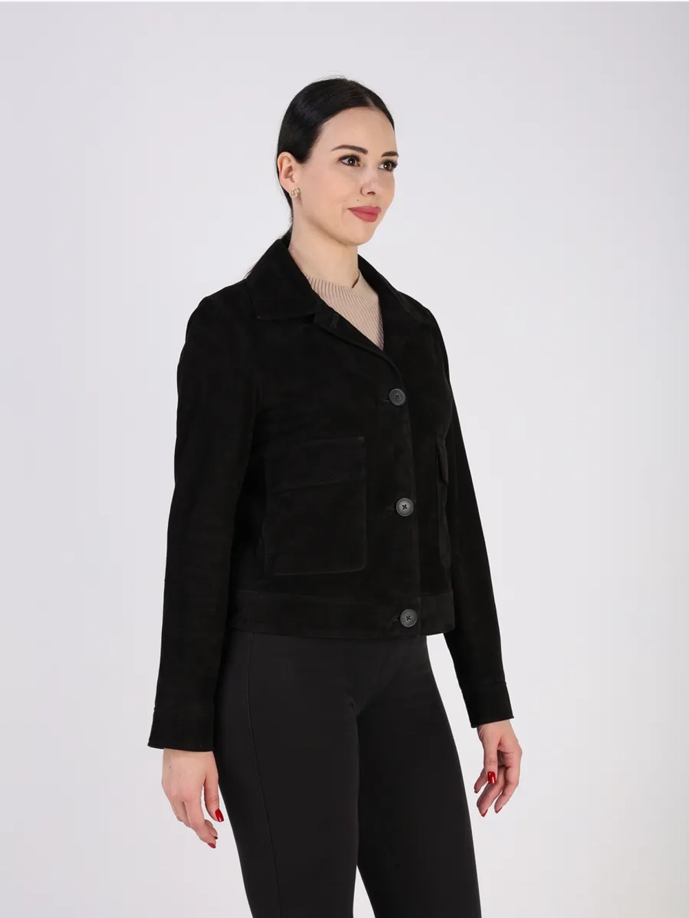 Кожаная куртка демисезонная замшевая пиджак укороченный