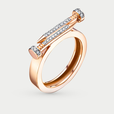 Кольцо золотое с фианитами