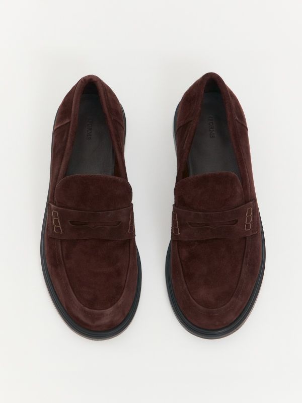Лоферы из замши, коричневый