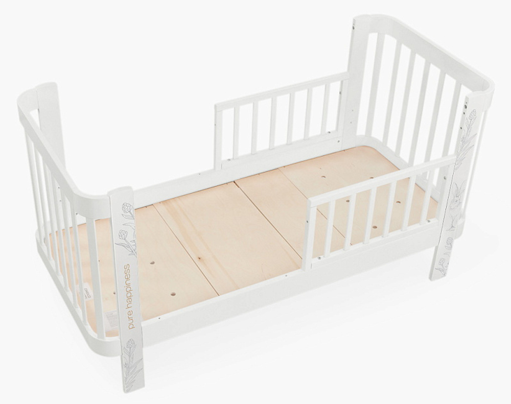 Детская кроватка-трансформер Happy baby Mommy Love в комплекте с расширением 160х70 white