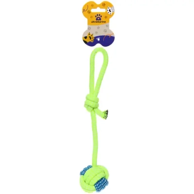 Игрушка - канат для собак мелких и средних пород «НЕСКУЧАЙКА», цвет желтый, 27,5см / 53гр (лейбл)