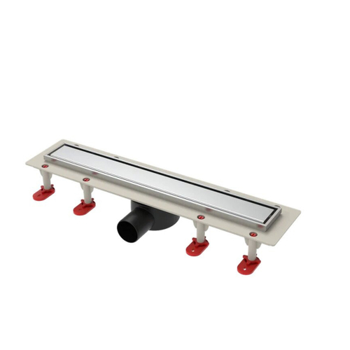 Трап линейный ТП-55.1C-600 решетка и рамка из нерж. стали, с гориз. выходом 50 мм