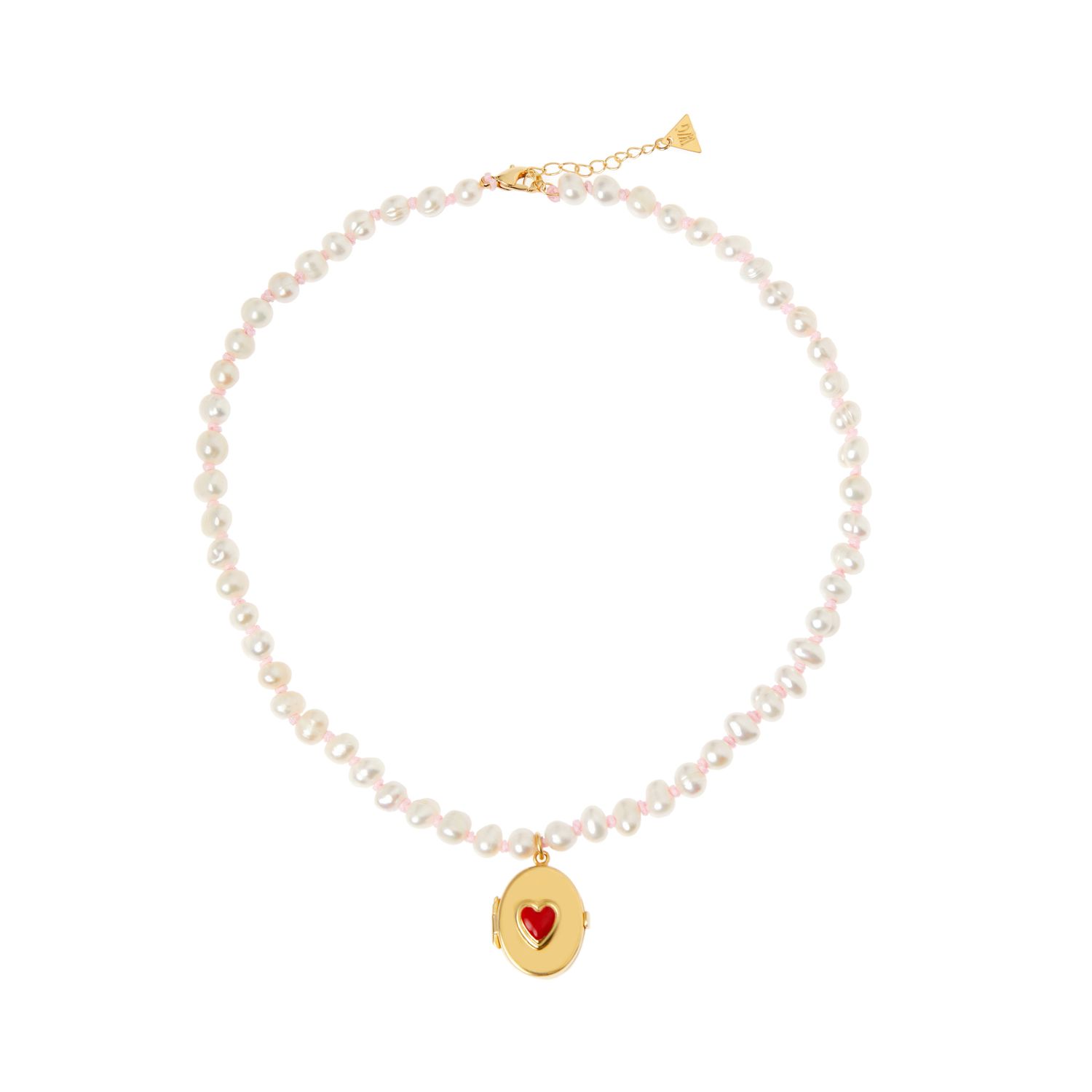 Колье Heart Locket Knitted Necklace – Red