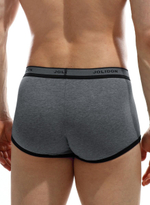 Мужские трусы-боксеры с контрастной тесьмой на резинке (Размер: M) (Цвет: серый меланж)