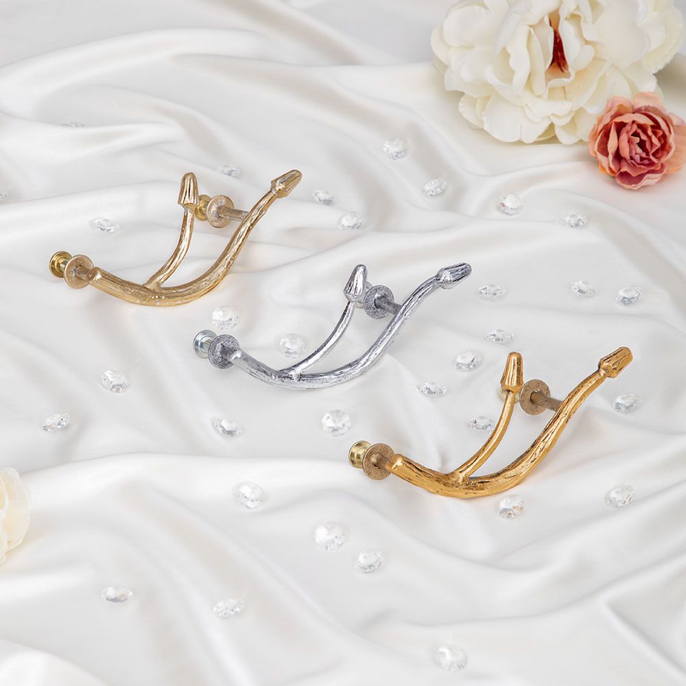 Ручка мебельная Орхидея Симпл 6.5х14.5см Античное серебро