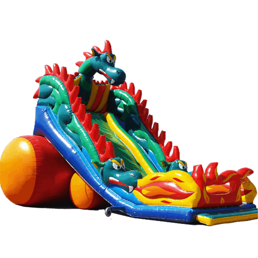 Коммерческий надувной батут-горка "Огненный дракон" 18*8*13 м
