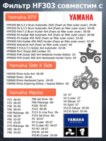 Фильтр масляный HF303 Kawasaki Yamaha Bimota Polaris Honda Hyundai Kia для лодочного мотора, квадроцикла, мотоцикла