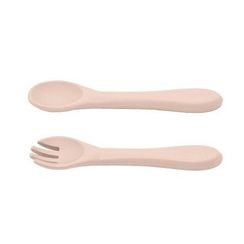 Silikon qaşıq və çəngəl\PETITE&MARS Silicone cutlery TAKE&MATCH Intense Ochre 6m+