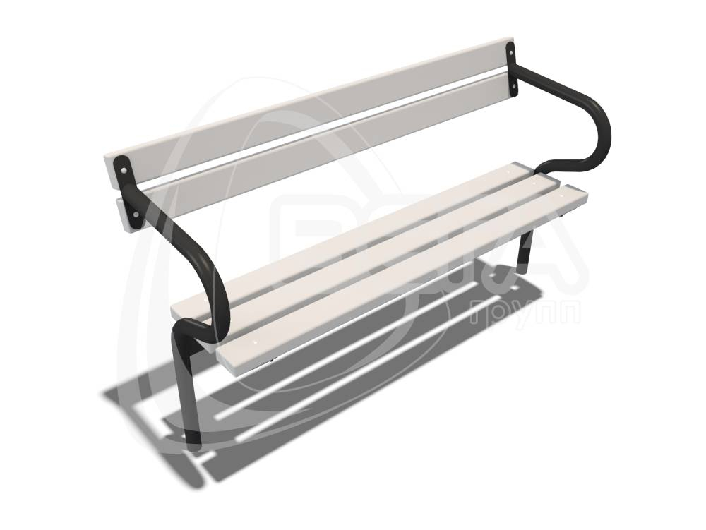 Диван парковый Женева, длина 1,5 м, цвет белый ДП007.00.2.С