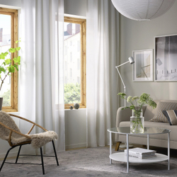 IKEA HILJA  (ИКЕА ХИЛЙА)  -  Штора, 2 шт, на ленте/белая, 145x250 см