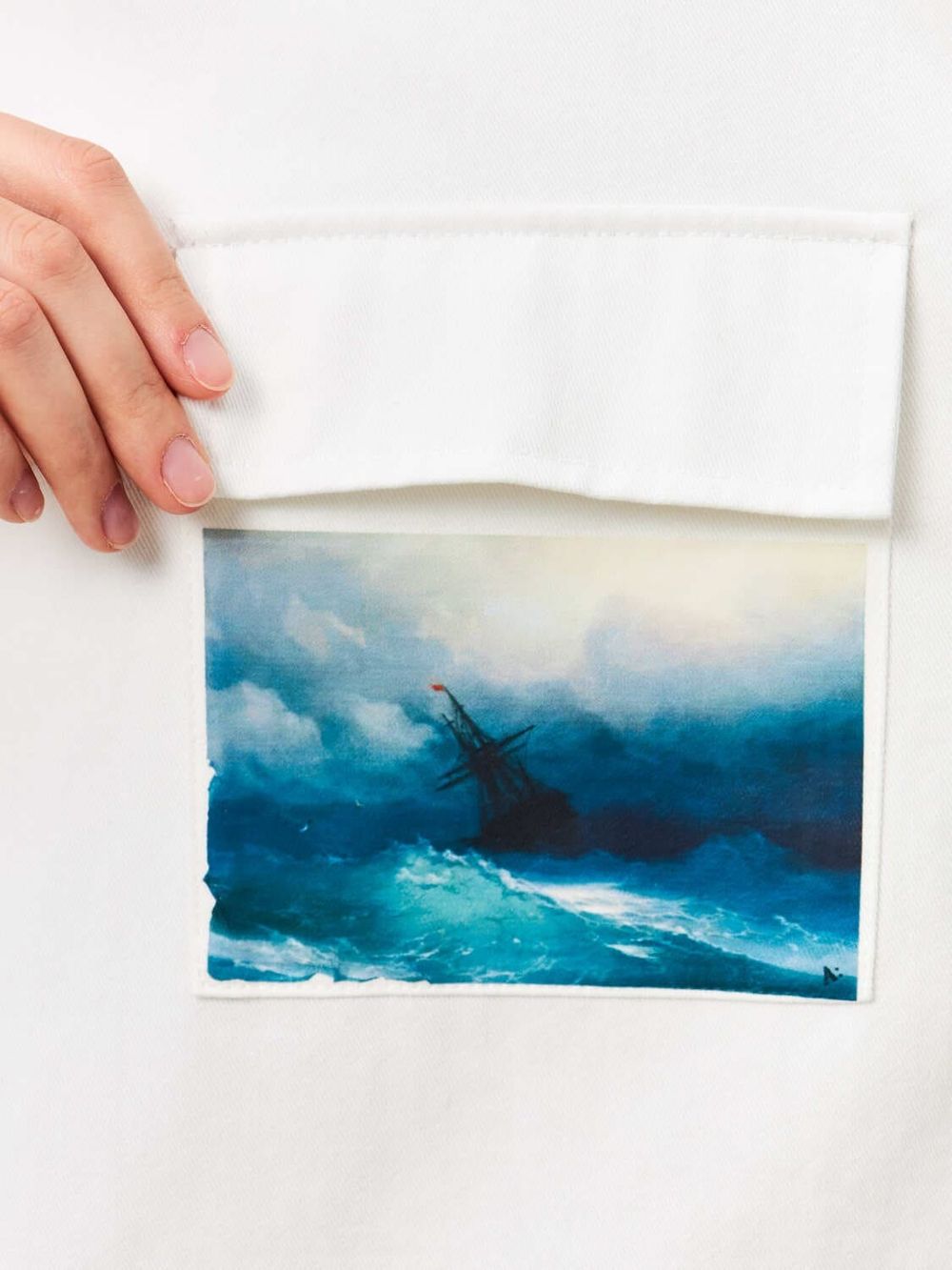 Купить Рубашка Kefirmaykifer Айвазовский хлопковая белая Рубашка Kefirmaykifer Айвазовский хлопковая белая