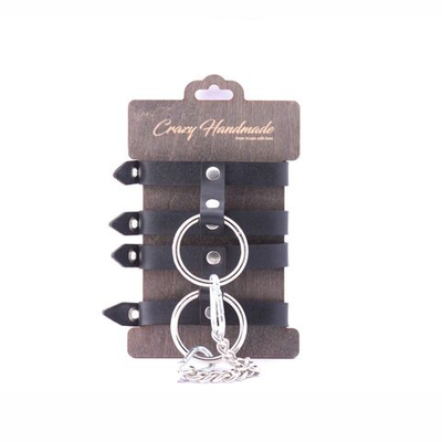 Черные однослойные оковы на цепочке (Цвет: черный)