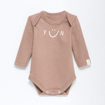 Боди с дл. рукавом "Fun" р.68-74 см, бежевый 9539126 (Крошка Я)