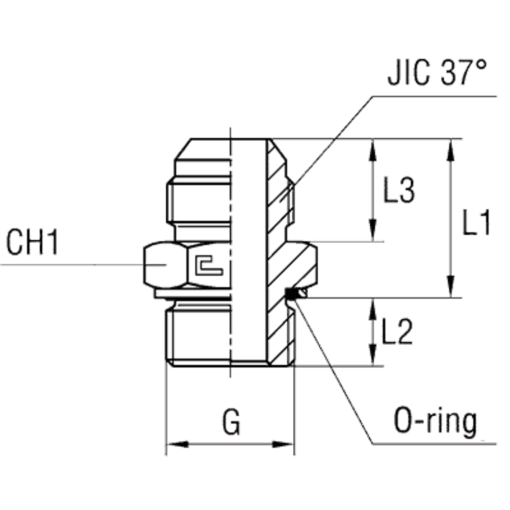 Штуцер FH JIC 1.5/8 - BSP 1