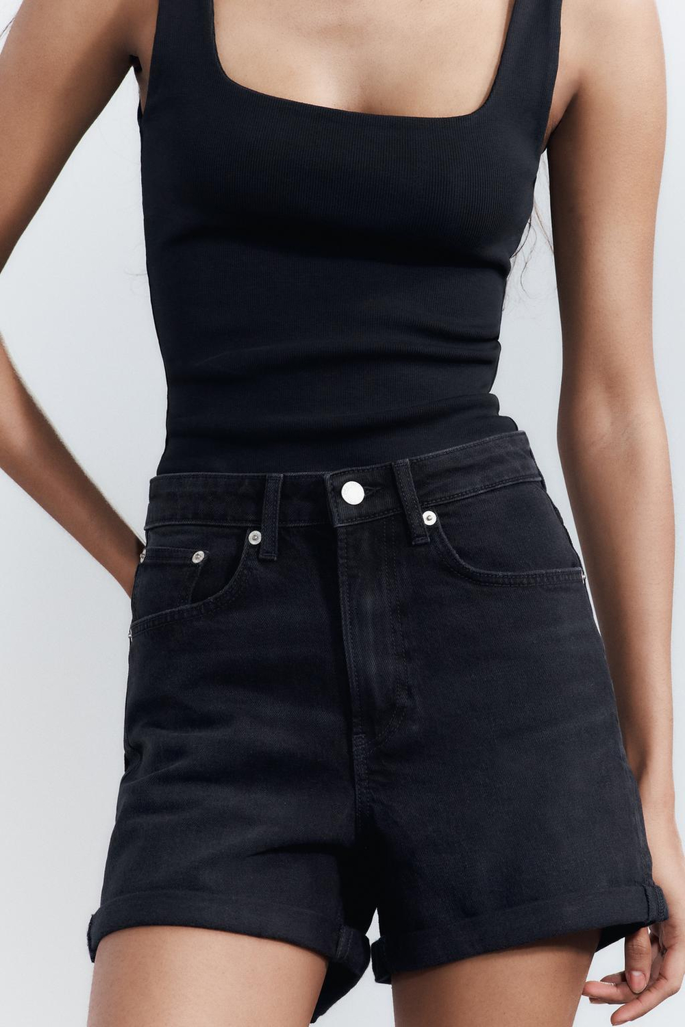 Шорты trf mom fit с высокой посадкой