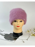 шапка зимняя вязаная ангора с пайетками