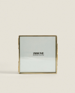 Zara Home Фоторамка из стекла, цвет золотой, 10.5 см