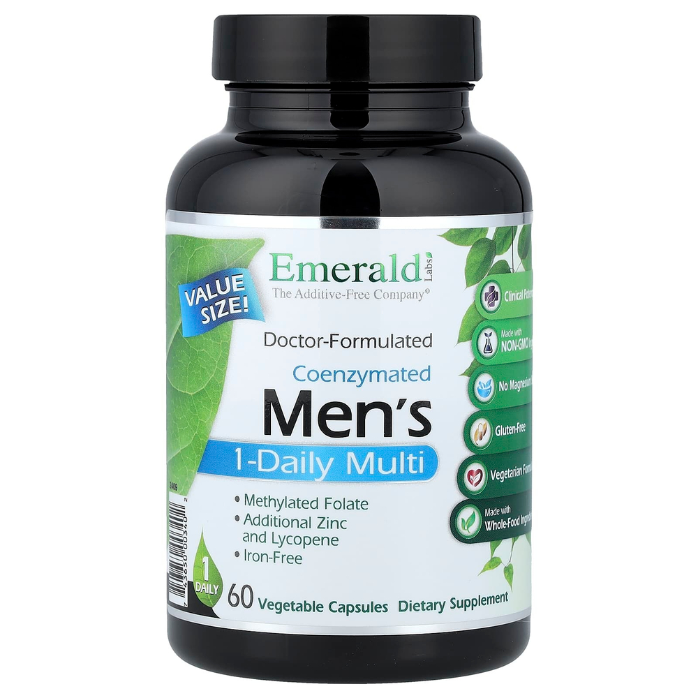 Emerald Laboratories, мультивитамины для мужчин с коферментами, 1 день, 60 растительных капсул