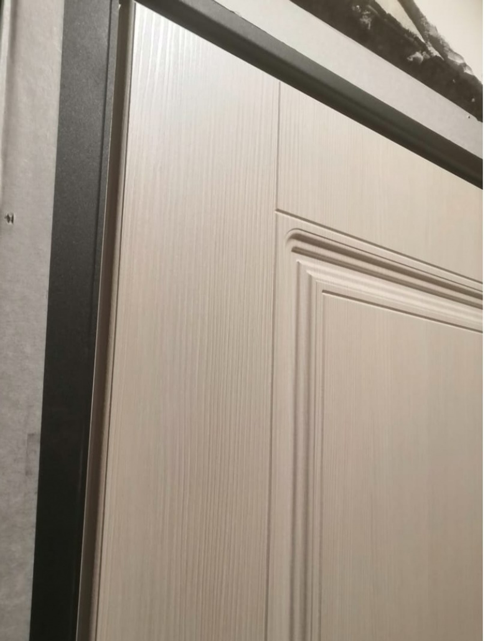 Входная металлическая дверь RеX (РЕКС) Премиум S Узор лиственница серая / Узор лиственница белая