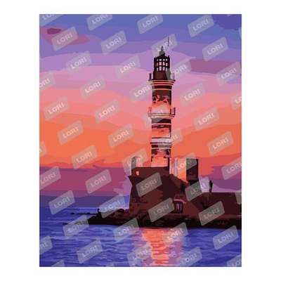 Картина по номерам 40*50см "Вечерний маяк" (Lori)