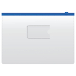 Папка-конверт на zip-молнии А4, ПВХ, 120мкм, прозрачная, цветная молния, карман, ассорти